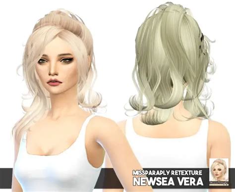 Sims 4 Hairs Miss Paraply Newsea`s Vera Solid Hair Retextured