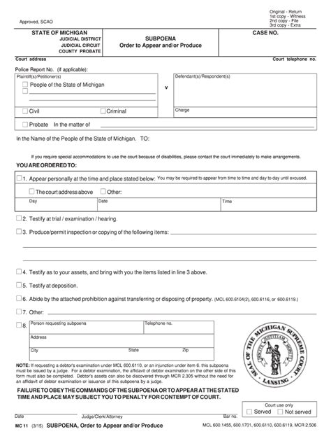 Mc 11 Subpoena Fill Out And Sign Online Dochub