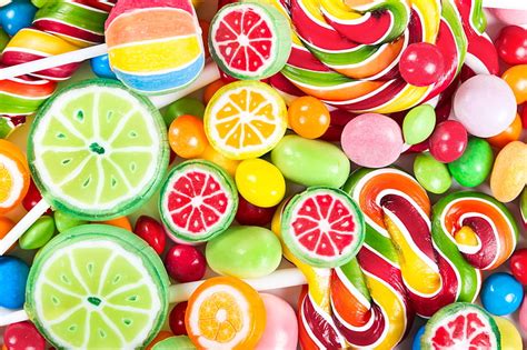 Hd Wallpaper Variety Of Candies Colorful Candy Sweets Lollipops