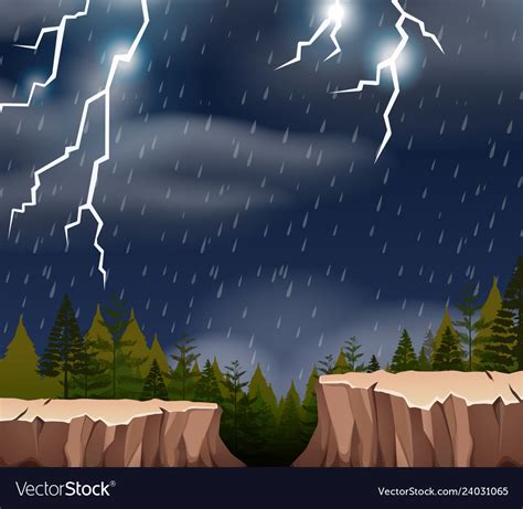 A Thunderstorm Night Scene Royalty Free Vector Image