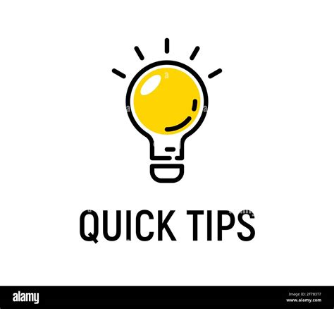 Quick Tip Hint Vector Icon Bulb Fact Tip Idea Line Icon Logo Guide