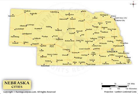 Nebraska Cities Map Nebraska State Map With Cities