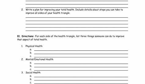 health triangle worksheets