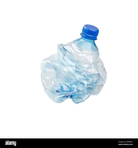 An Empty Smashed Blue Plastic Bottle Isolated On White Background Stock Photo Alamy
