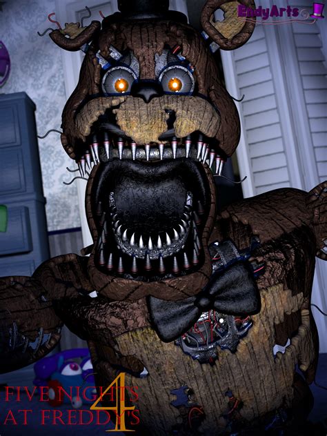 Fnaf 4 Nightmare Freddy Poster Blender Render Rfivenightsatfreddys