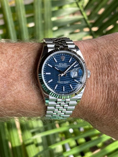 Rolex New Datejust 36mm Fluted Motif Blue Jubilee Für 12639 € Kaufen