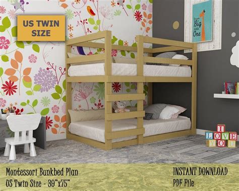 Come see how we transformed the ikea kura reversible toddler bunk bed to a more boho midcentury look with $27 in the boys shared bedroom. Toddler Bunk Bed Plan Twin Bed Montessori Bed DIY Wood ...
