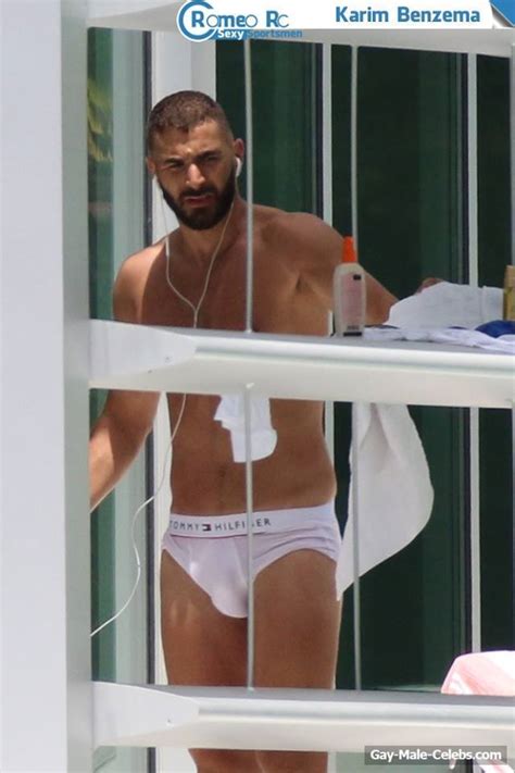 French Professional Footballer Karim Benzema In Wet Underwear The