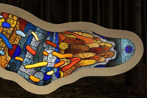innsbruck based artist thomas medicus has sculpted a surreal stained glass amoeba sculpture and