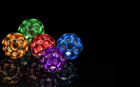 Free Download Colorful Shine Ball In Black 3d Wallpapers And