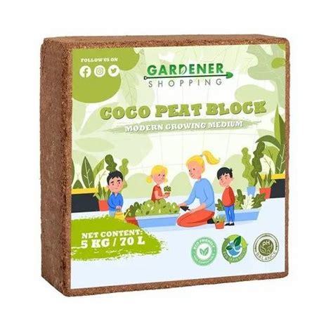 Square Cocopeat Block 5 Kg Low Ec For Plant Nurseries Packaging Type