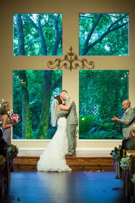 First Kiss As Husband And Wife In The Chapel At Heathers Glen Jessica
