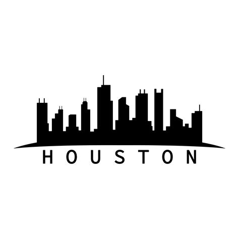 Houston Skyline Illustrated On White Background 3337123 Vector Art At