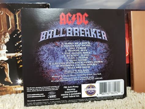 Back Cover Of Acdcs Ballbreaker 1995 Album From The Remastered