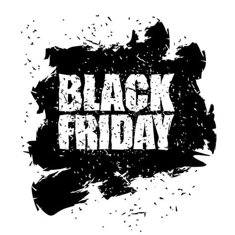 Black Friday Design Template In Grunge Style Emblem Poster Nigh Stock