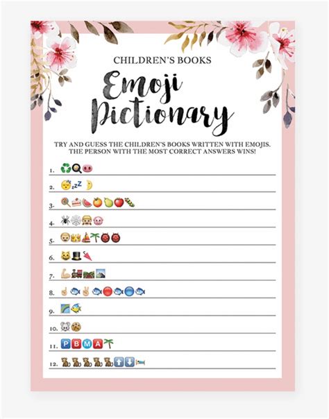 Pdf Baby Shower Emoji Game These Files Can Be Instantly Downloaded