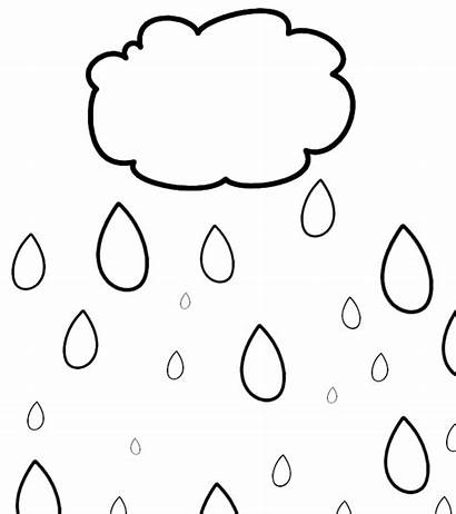 Rain Coloring Preschool Printable Pages Raindrop Cloud