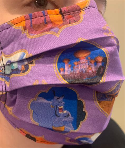 Disney Face Mask Aladdin 3 Layer With Filter And Nose Piece Etsy