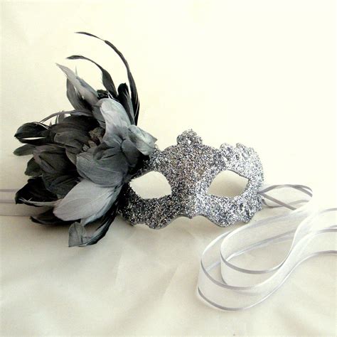 Luxury Silver Feather Supernova Venetian Masquerade Masked Ball Mask 7999 Via Etsy