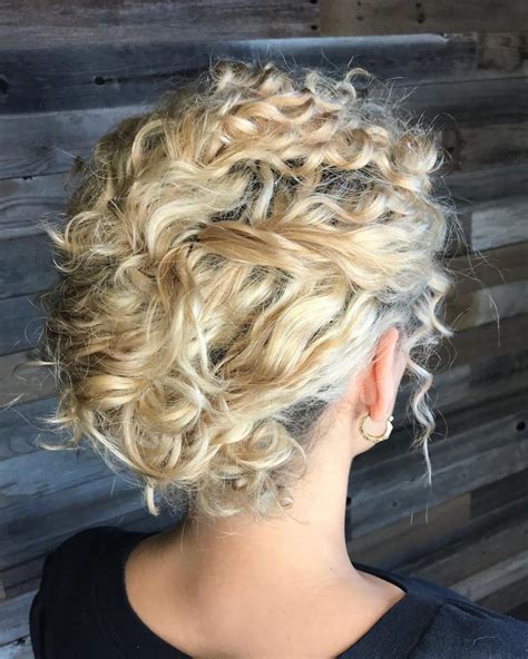 Textured Chignon Hairstyle Blonde Updo Curly Hair Updo Curly Hair