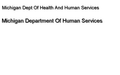 Michigan Department Of Human Services Michigan Dept Of Health And