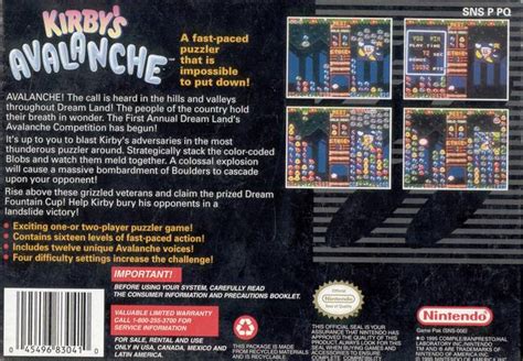 Kirbys Avalanche Usa Snes Rom Featured Video Game