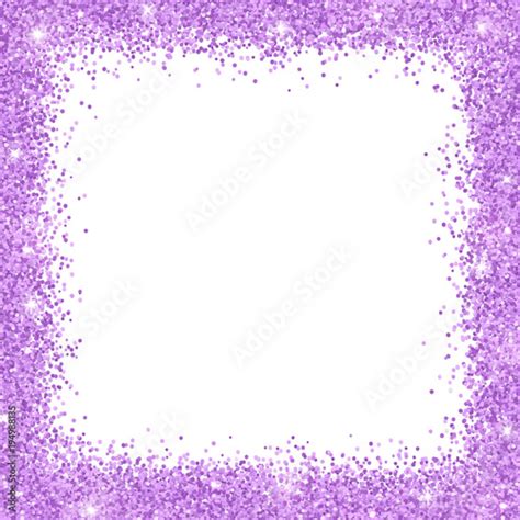 Lilac Glitter Border Frame On White Background Vector Stock Vector