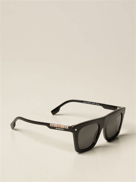 Burberry Sunglasses In Acetate With Check Detail Glasses Burberry Men Black Glasses