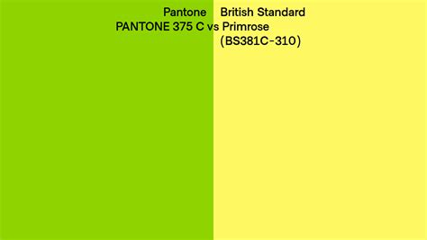 Pantone 375 C Vs British Standard Primrose Bs381c 310 Side By Side