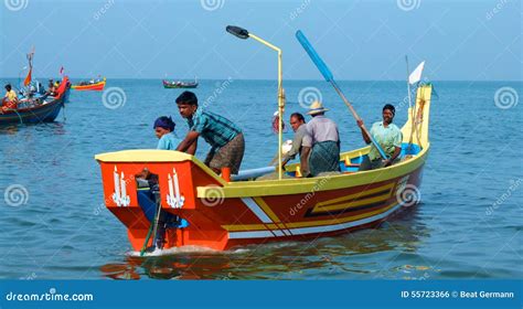 Fishing Boats At Marari Beach Kerala India Editorial Photo Image Of