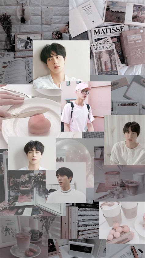 Jin wallpaper uploaded by k namjun on we heart it. #jin #kimseokjin #aesthetic #aestheticcollage # ...