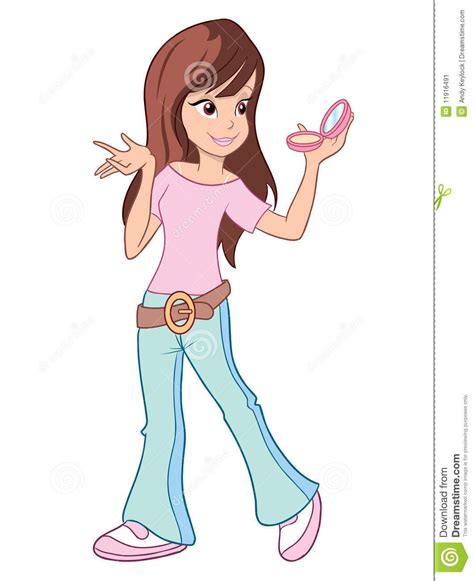 Cartoon Teenage Girl Cartoon Illustration Of A Cool Teenage Girl With