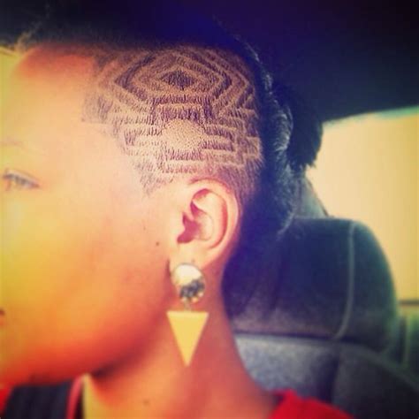 You can even add some shaving details and designs to give an extra edginess to the look. Half shaved hair design #tribal | Hair & Beauty that I ...