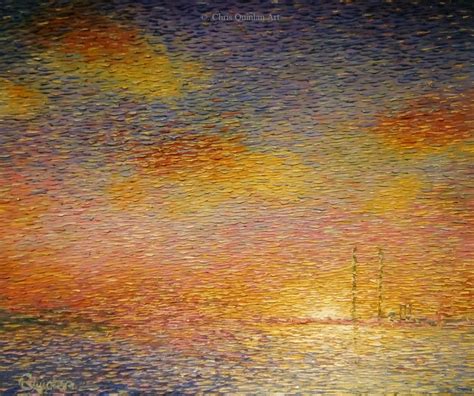 Impressionist Sunset Painting By Chris Quinlan Art 24 X 20 Oil On