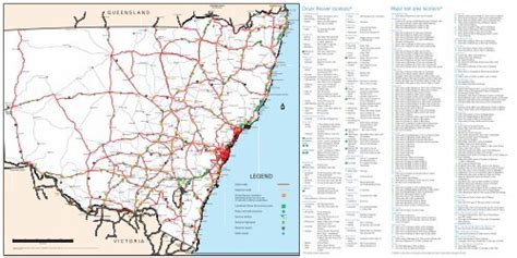 Nsw Road Map With Rest Areas And Driver Reviver Stops