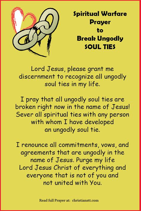 Spiritual Warfare Prayer To Break Ungodly Soul Ties Spiritual Warfare