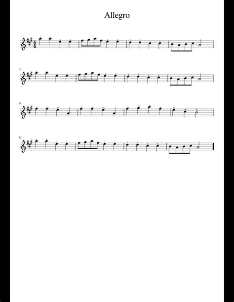 Allegro Sheet Music For Violin Download Free In Pdf Or Midi