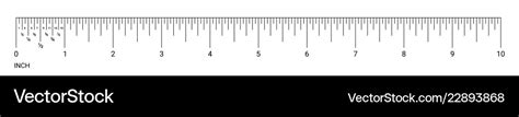Ruler Inch Measurement Numbers Scale Royalty Free Vector