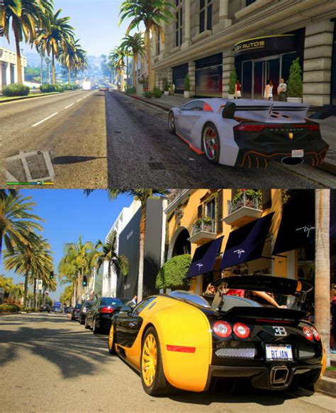 Gta V In Game Los Santos Vs Real Life Los Angeles Screenshot Comparison