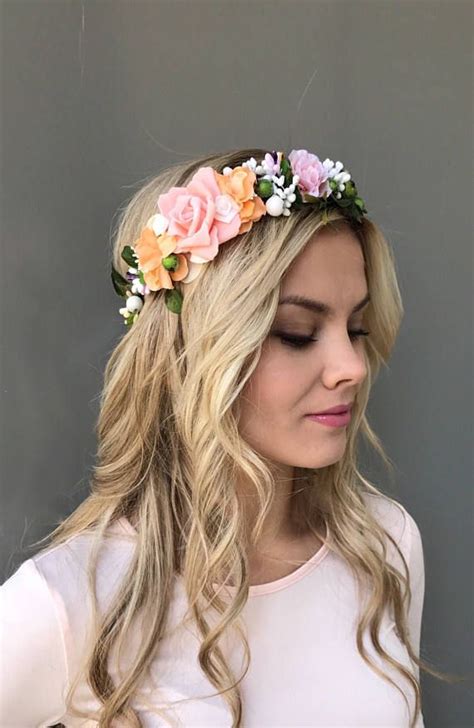 flower crown bridal floral crown flower headband boho floral etsy in 2020 bridal floral