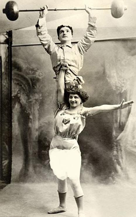 A Strongwoman Holds Her Partner Aloft C 1910 Female