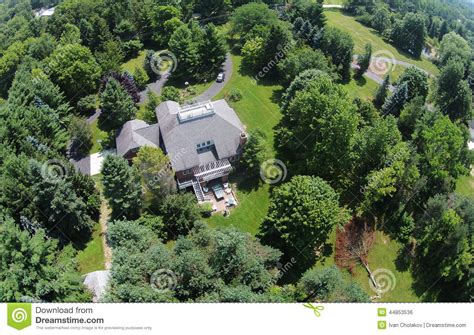 Countryside Home Aerial View Stock Photo Image 44853536
