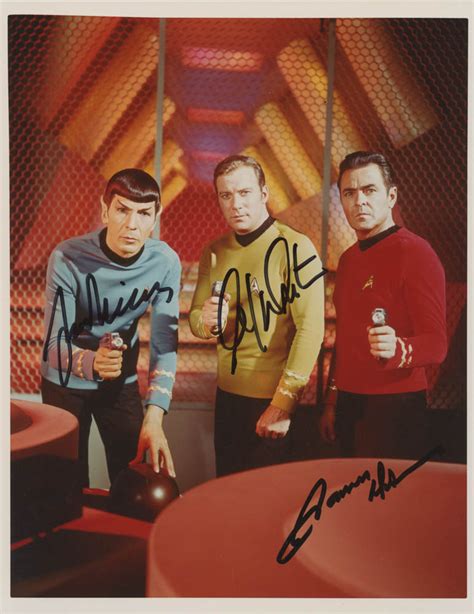 William Shatner Leonard Nimoy And James Doohan Signed Star Trek 8x10