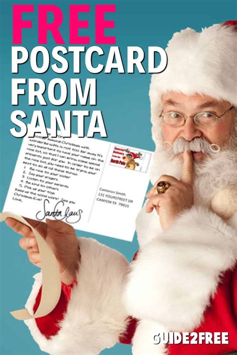Free Postcard From Santa Guide2free Samples Free Postcards