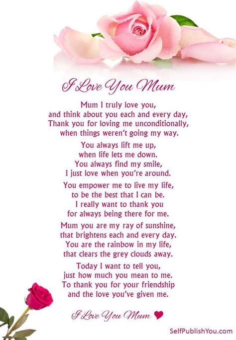 I Love You Mom Mom Poems Happy Mothers Day Poem Mother Poems