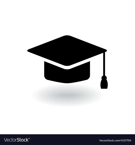 Black Graduate Cap Icon Royalty Free Vector Image