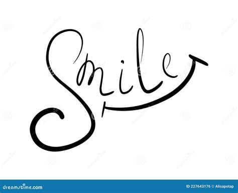Handwritten Word Smile Stock Vector Illustration Of White 227643176