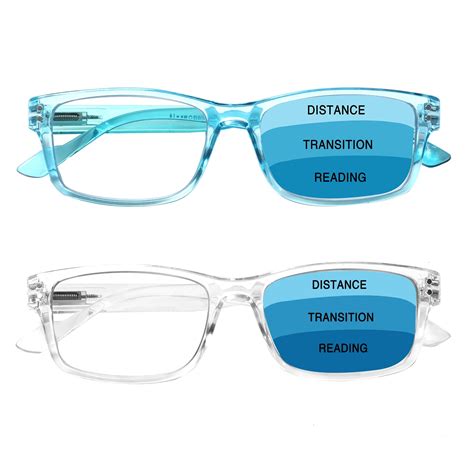 Joschoo 2 Pack Progressive Multifocal Reading Glasses Men Women Blue