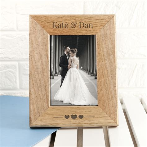 Personalised Couples Oak Photo Frame Love My Ts