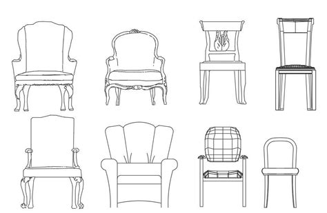 Splendid Different Types Of 2d Chair Design Autocad Furniture Drawing